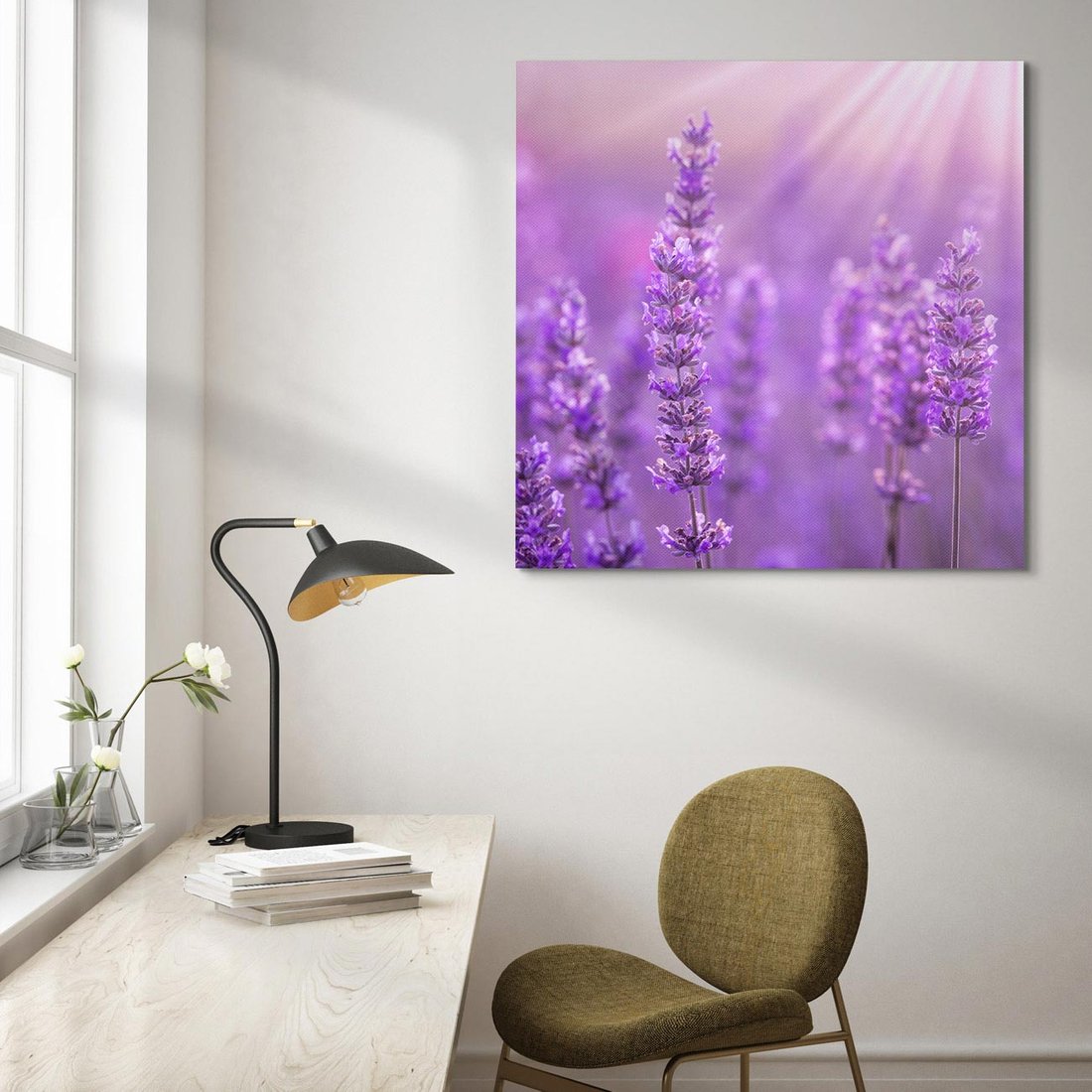 Obraz na płótnie 40x40 - Fioletowa harmonia lawendy - lawenda, fiolet