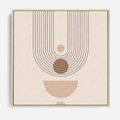 Obraz w ramie 50x50 - Strukturalne Kształty Postępu - boho plakat, minimalizm - rama drewno