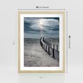 Plakat w ramie 30x40 - Burzowy pomost na plaży - plaża, pomost - rama drewno
