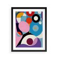 Plakat w ramie 40x50 - Kolorowe Ulotności - abstrakcyjny obraz olejny, żywe kolory - rama czarna