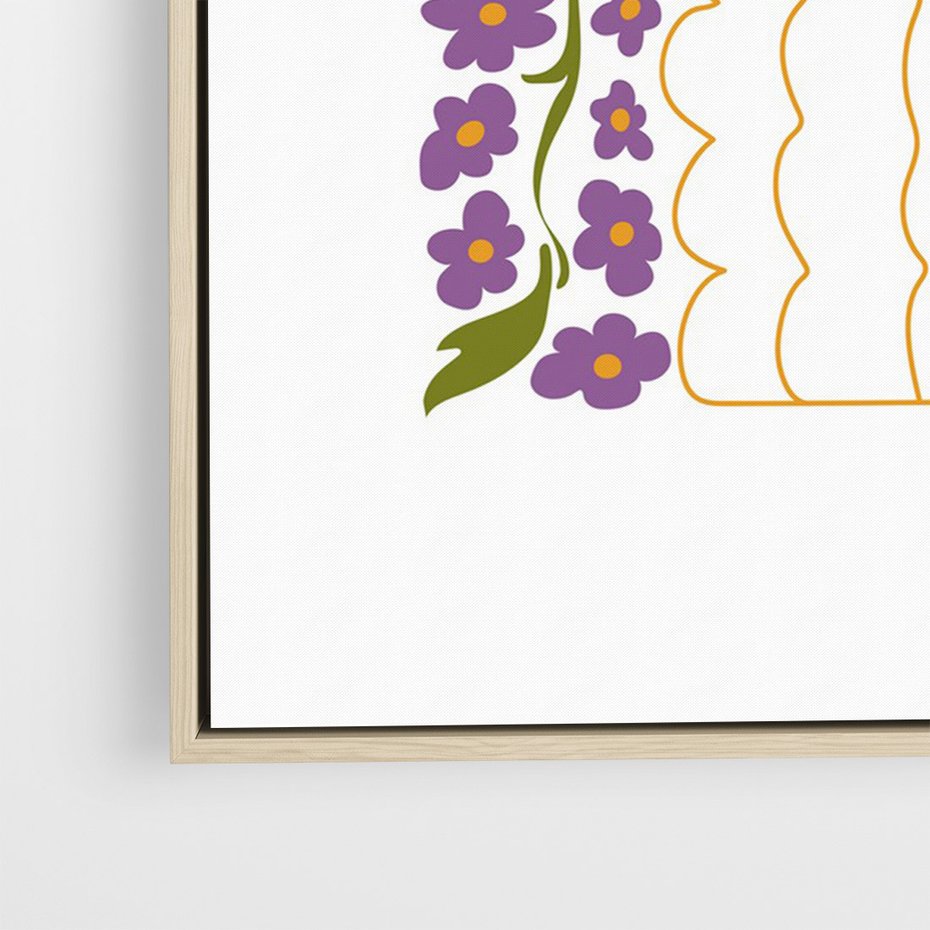 Obraz w ramie 80x120 - Witalność Kwiatów - kwiaty w wazonie, minimalistyczna kompozycja - rama drewno