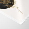 Plakat bez ramy 21x30 - Złoty Liść na Czarnej Plamie - grafika, złoty liść