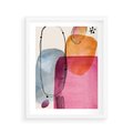 Plakat w ramie 40x50 - Kolorowe Pastelowe Spektrum - kolorowe pastelowe plamy, rozmyte żywe kolory - rama biała