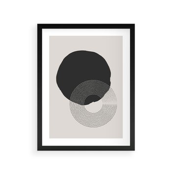 Plakat w ramie 50x70 - Migotliwa Opowieść - abstrakcyjna kompozycja, okręgi - rama czarna