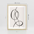 Plakat w ramie 30x40 - Zaklęte Linie - abstrakcyjne szkicowane linie, minimalizm - rama drewno