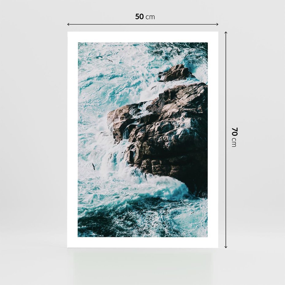 Plakat bez ramy 50x70 - Siła Natury - morze, skały