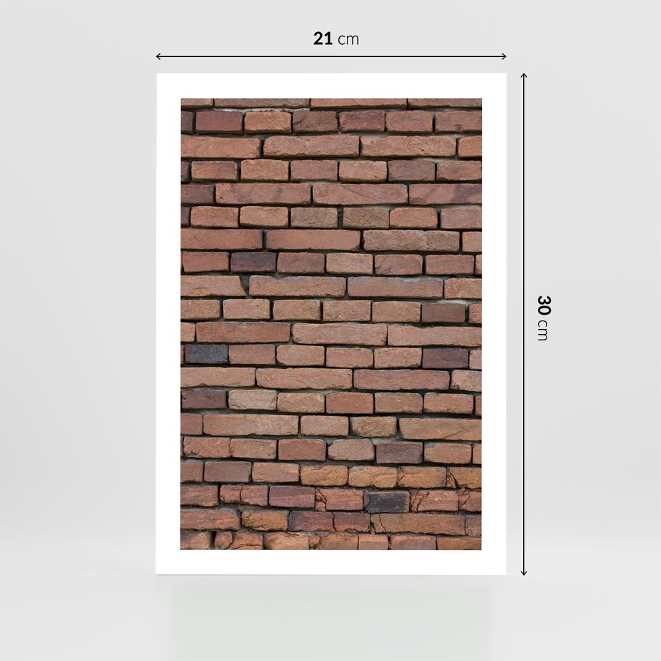 Plakat bez ramy 21x30 - Mur cegieł: industrialny urok - cegły, mur