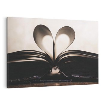 Obraz na płótnie 100x70 - Książka - Serce Retro - ksizka, serce