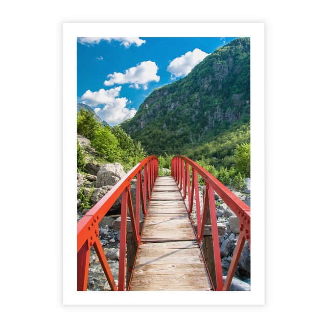 Plakat bez ramy 21x30 - Most do przygody - góry, most