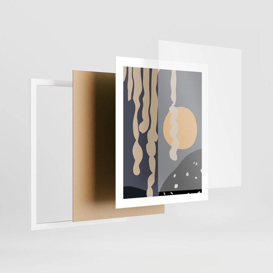 Plakat w ramie 40x50 - Intrygujący Mrok - ciemny, mroczny plakat - rama biała