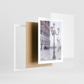 Plakat w ramie 30x40 - Przemijający urok miasta - miasto, uliczka - rama biała