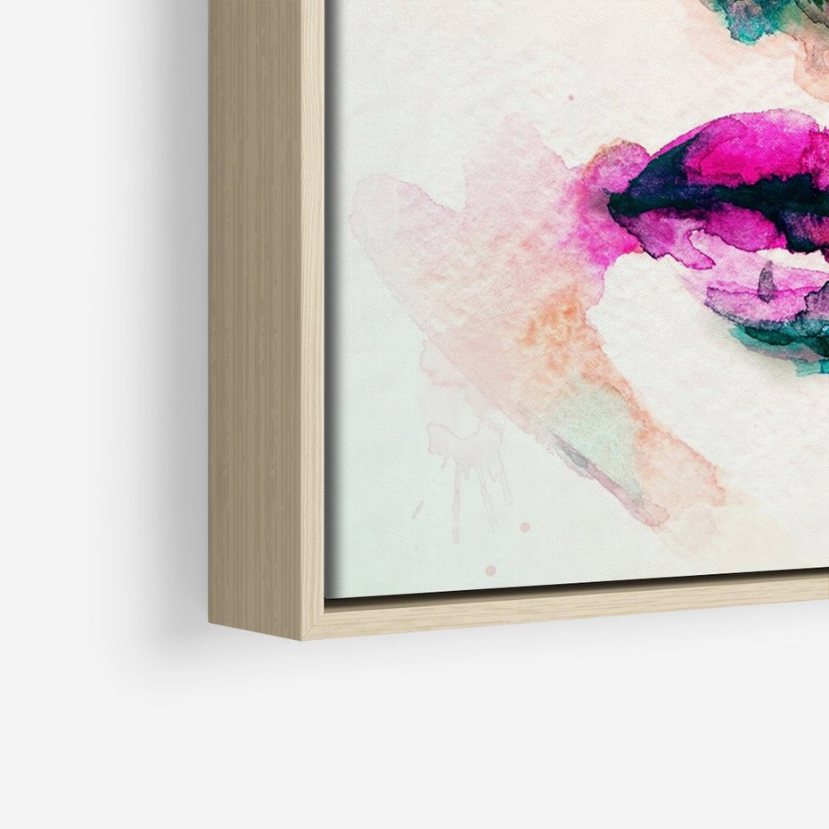 Obraz w ramie 50x70 - Eteryczna Głębia Dusz - portret twarz kobiety, wyraziste oczy - rama drewno