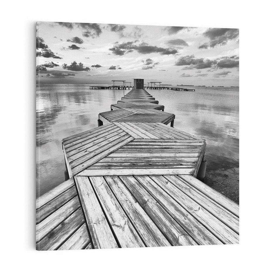 Obraz na płótnie 70x70 - Pomost nad Morzem - pomost, morze