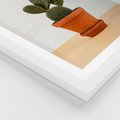 Plakat w ramie 30x40 - Kwiatowy taniec kaktusa - kaktus, kwiat - rama biała