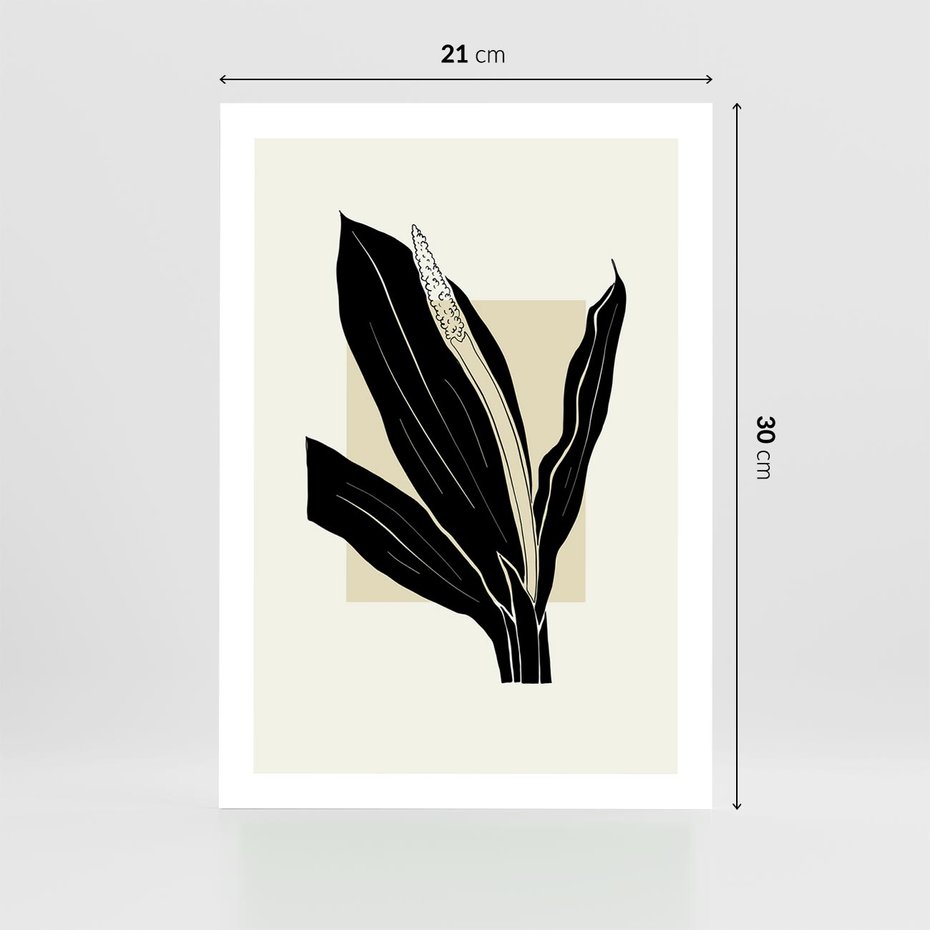 Plakat bez ramy 21x30 - Harmonia liści - minimalistyczny obraz, szkic