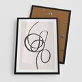 Plakat w ramie 50x70 - Migotliwa Kreatywność - abstrakcyjne szkicowane linie, minimalizm - rama czarna