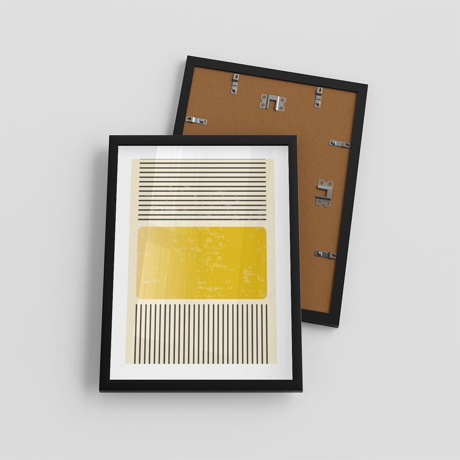 Plakat w ramie 30x40 - Geometryczna Harmonia - geometria, nowoczesny plakat - rama czarna