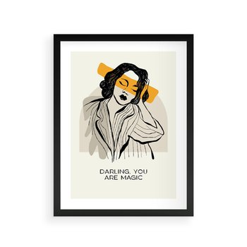 Plakat w ramie 30x40 - Sztuka Kobiecej Osobowości - nowoczesna grafika, kobieta - rama czarna