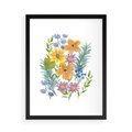 Plakat w ramie 50x70 - Migocące Widoki Kwiatów - akwarelowe polne kwiaty, minimalistyczny plakat - rama czarna