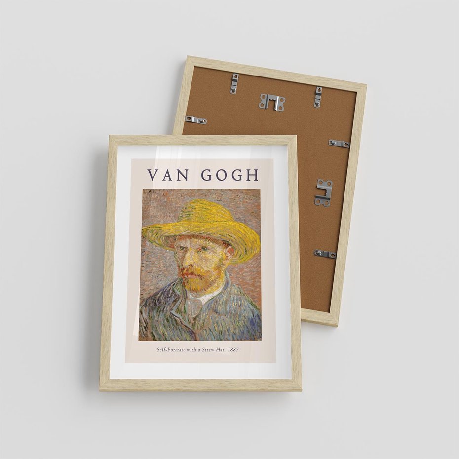Plakat w ramie 30x40 - Autoportret van Gogha - van gogh, autoportret - rama drewno