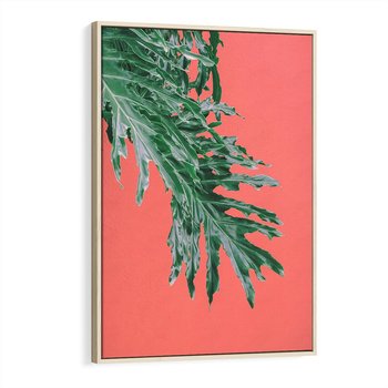 Obraz w ramie 80x120 - Energetyczna Eksplozja Natury - liście, kolor - rama drewno