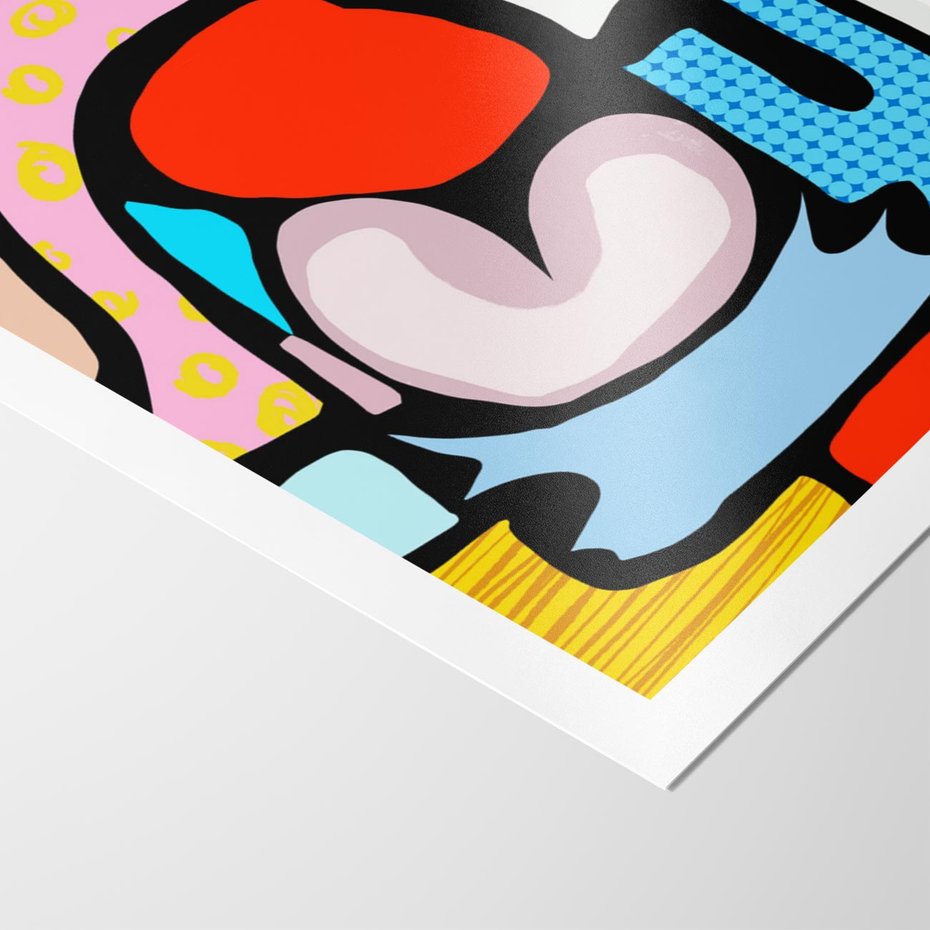 Plakat bez ramy 30x40 - Czarny Komiks - abstrakcyjne formy, komiksowy styl