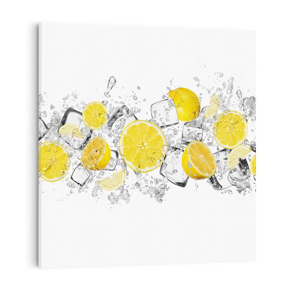 Obraz na płótnie 50x50 - Odkryj świeżość - lód, cytryny