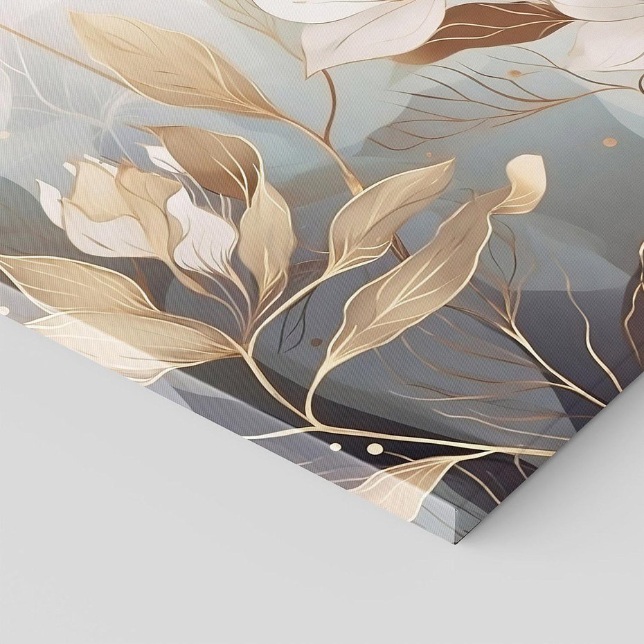 Obraz na płótnie 80x80 - Ekspresjonistyczny deszcz uczuć - grafika, złote kwiaty