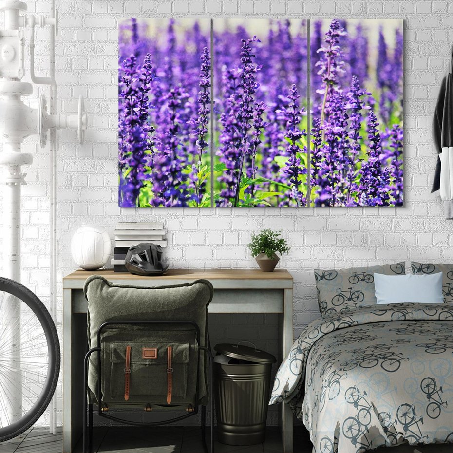 Obraz na płótnie 120x80 - Lawendowa Mgła - lawenda, kwiat