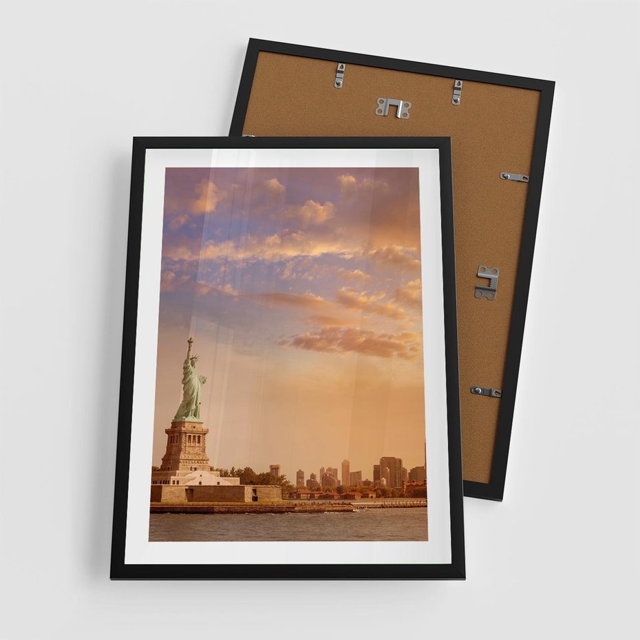 Plakat w ramie 50x70 - Statua wolności w Nowym Jorku - Nowy Jork, statua - rama czarna