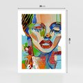 Plakat bez ramy 30x40 - Kolorowe Formy - abstrakcyjny portret kobiety, twarz