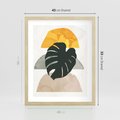 Plakat w ramie 40x50 - Monstera i Boho Elementy - grafika, boho klimat - rama drewno