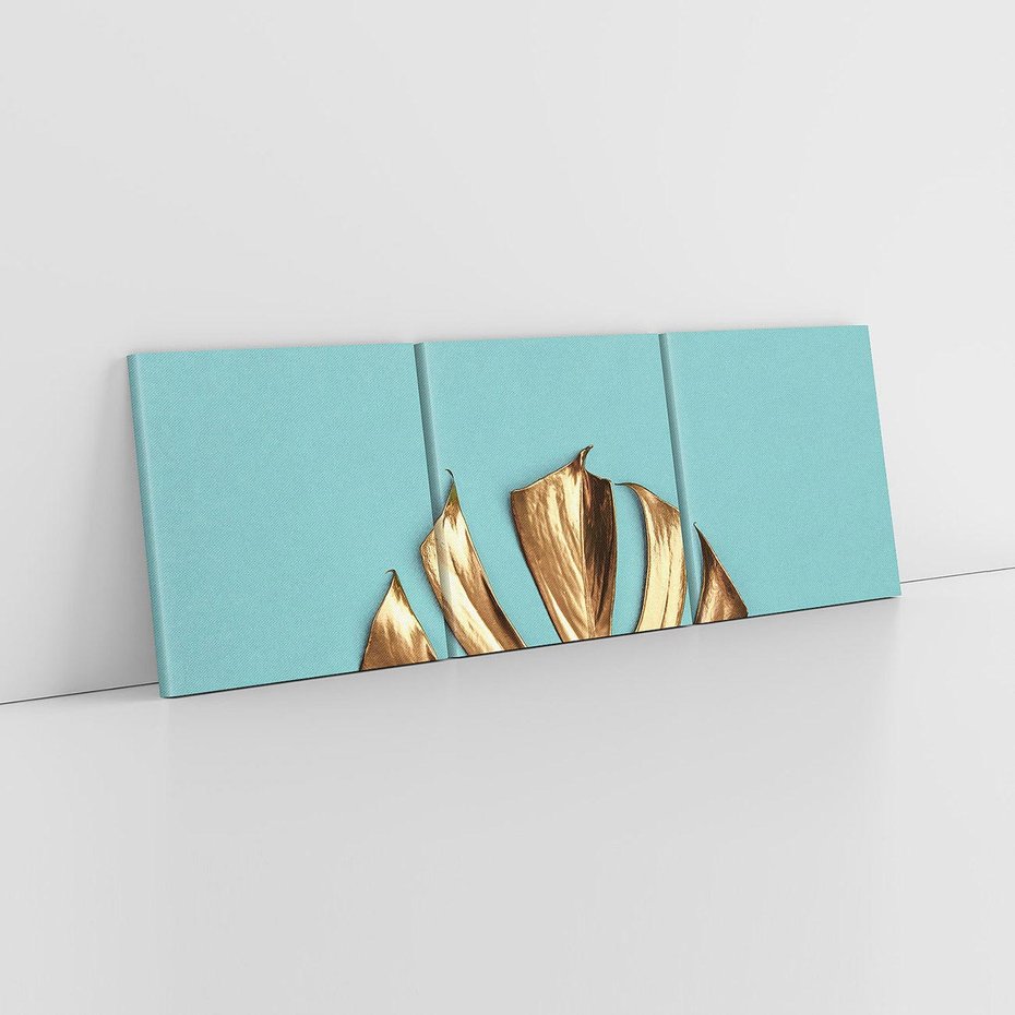 Obraz na płótnie 120x40 - Piękno Natury - złote, liście