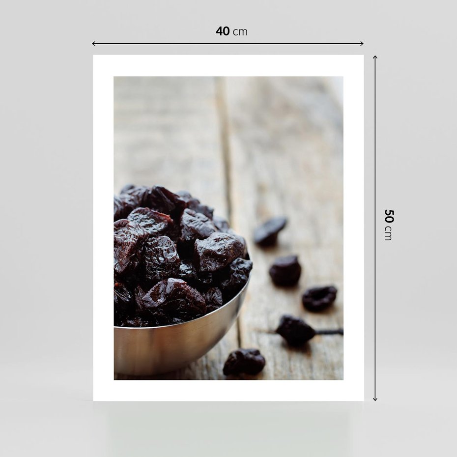 Plakat bez ramy 40x50 - Smakowite rodzynki na talerzu - rodzynki, jedzenie
