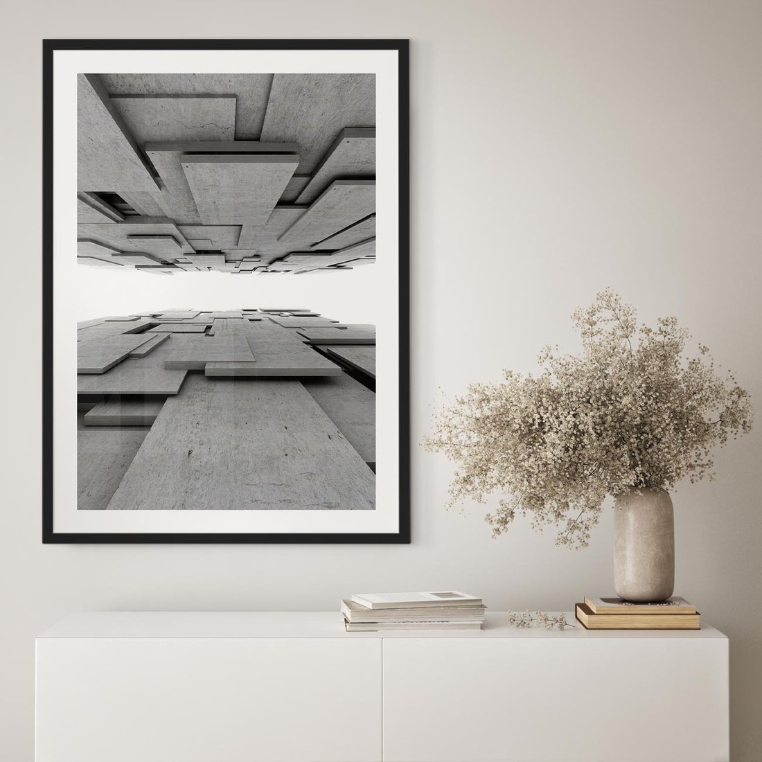 Plakat w ramie 50x70 - Architektura 3D - architektura, 3D - rama czarna