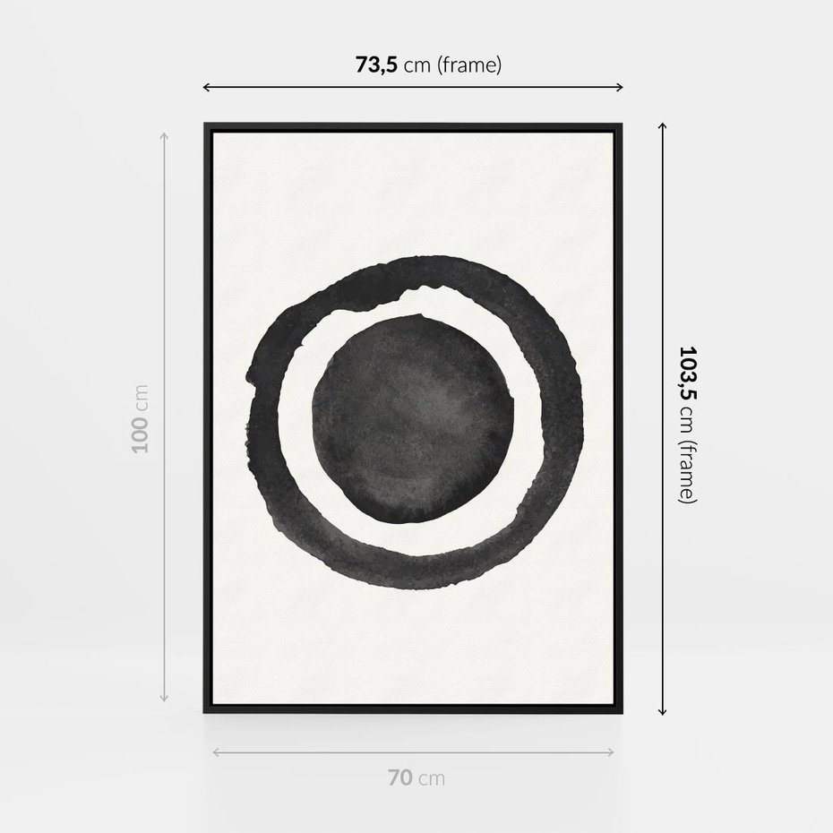 Obraz w ramie 70x100 - Bezgraniczne Widoki - abstrakcyjne plamy okręgi, akwarelowe - rama czarna