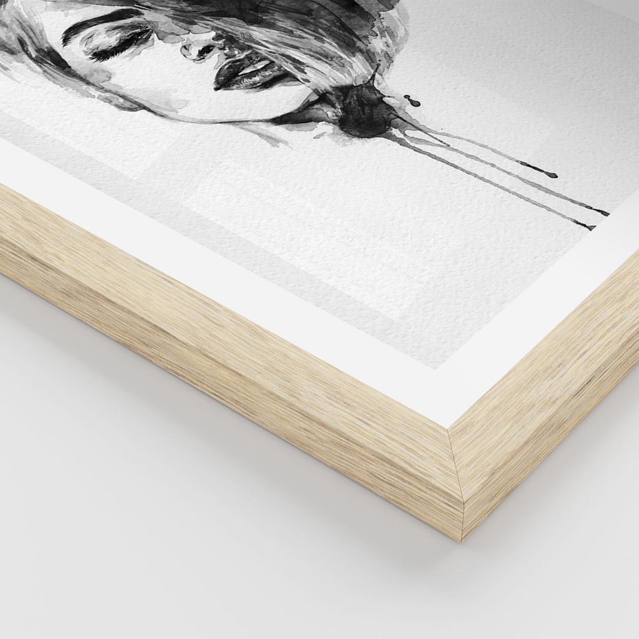 Plakat w ramie 40x50 - Kobieta w akwareli - kobieta, akwarela - rama drewno