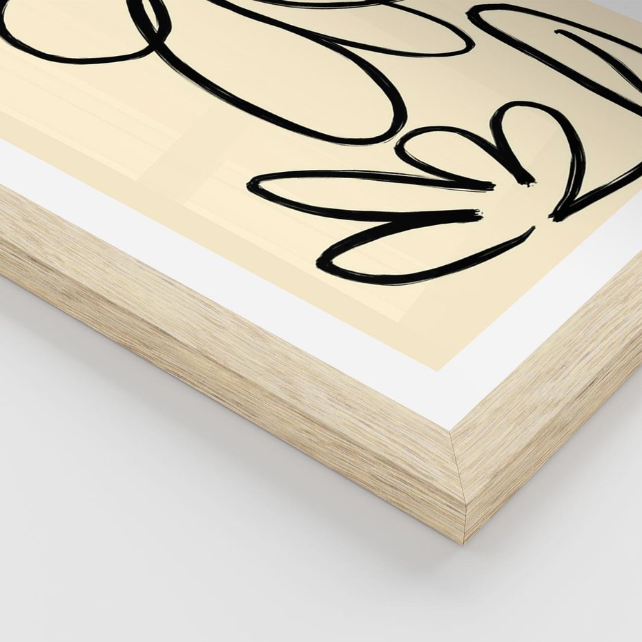 Plakat w ramie 50x70 - Złamane Granice - abstrakcyjna sztuka, przypominająca kwiat - rama drewno