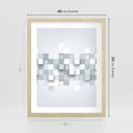 Plakat w ramie 40x50 - Trójwymiarowe formy geometryczne - geometria, 3D - rama drewno