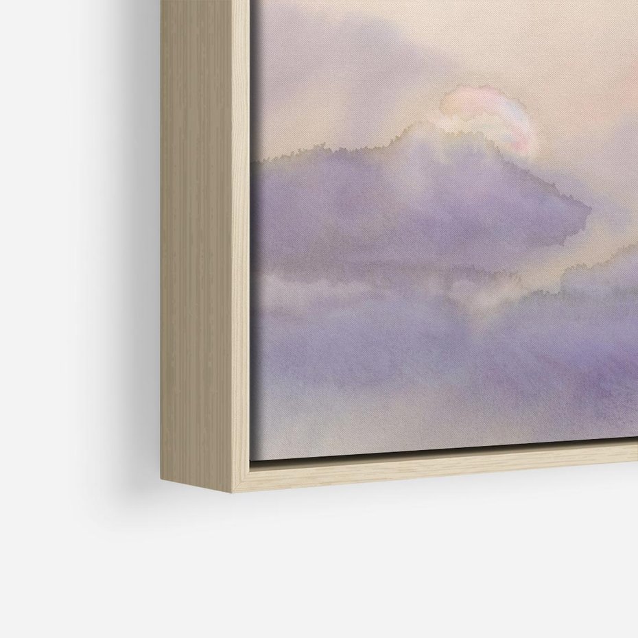 Obraz w ramie 50x50 - Ruchoma cisza widzenia - akwarela, subtelene - rama drewno