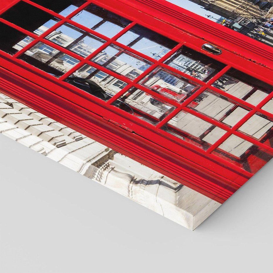 Obraz na płótnie 50x50 - Ikoniczna budka telefoniczna w Londynie - budka, telefoniczna