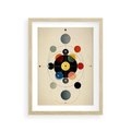 Plakat w ramie 30x40 - Bezgraniczny Taniec Światła - abstrakcyjna geometryczna kompozycja, koła linie - rama drewno