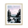 Plakat w ramie 40x50 - Zimowe Góry - zimowy krajobraz, góry - rama drewno