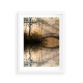 Plakat w ramie 30x40 - Romantyczny Mostek - mostek, romantyczny - rama biała