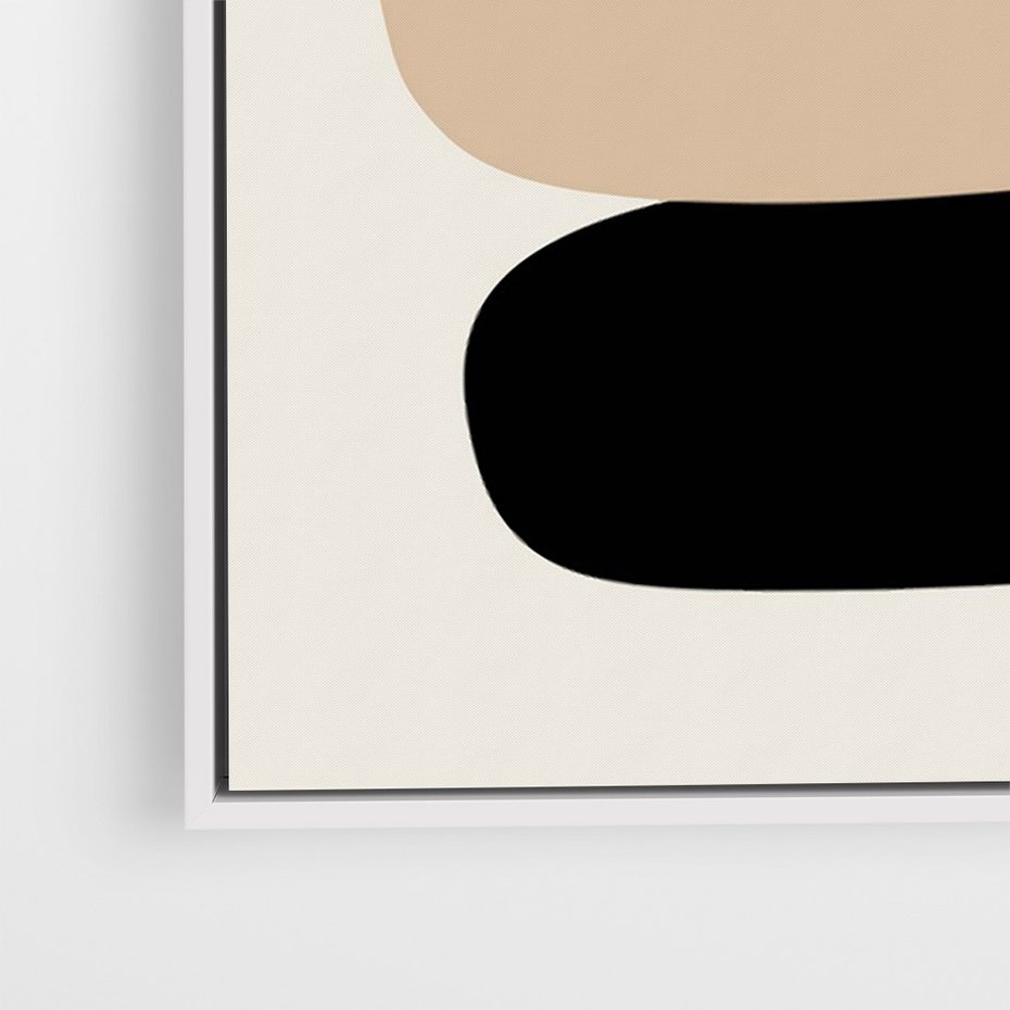 Obraz w ramie 80x120 - Zgeometryzowane Kształty - modernistyczny plakat, obłe kształty - rama biała