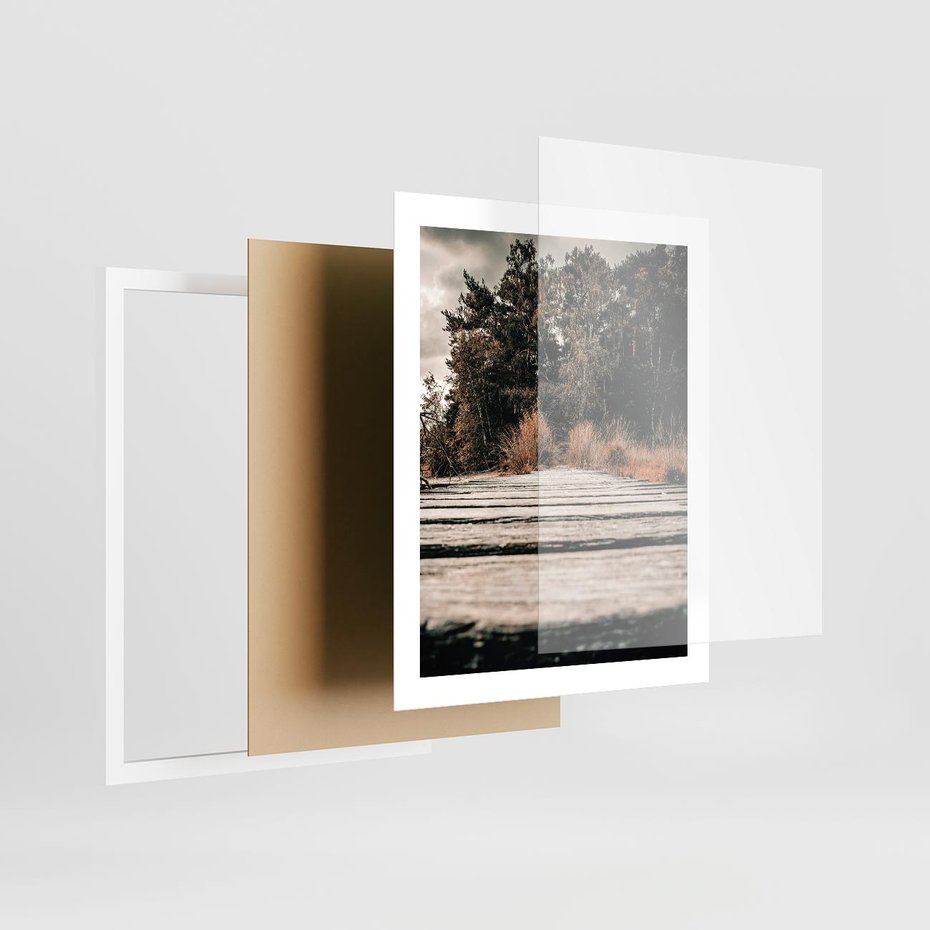 Plakat w ramie 40x50 - Fotografia w Ciepłych Barwach - odcienie brązu, fotografia - rama biała