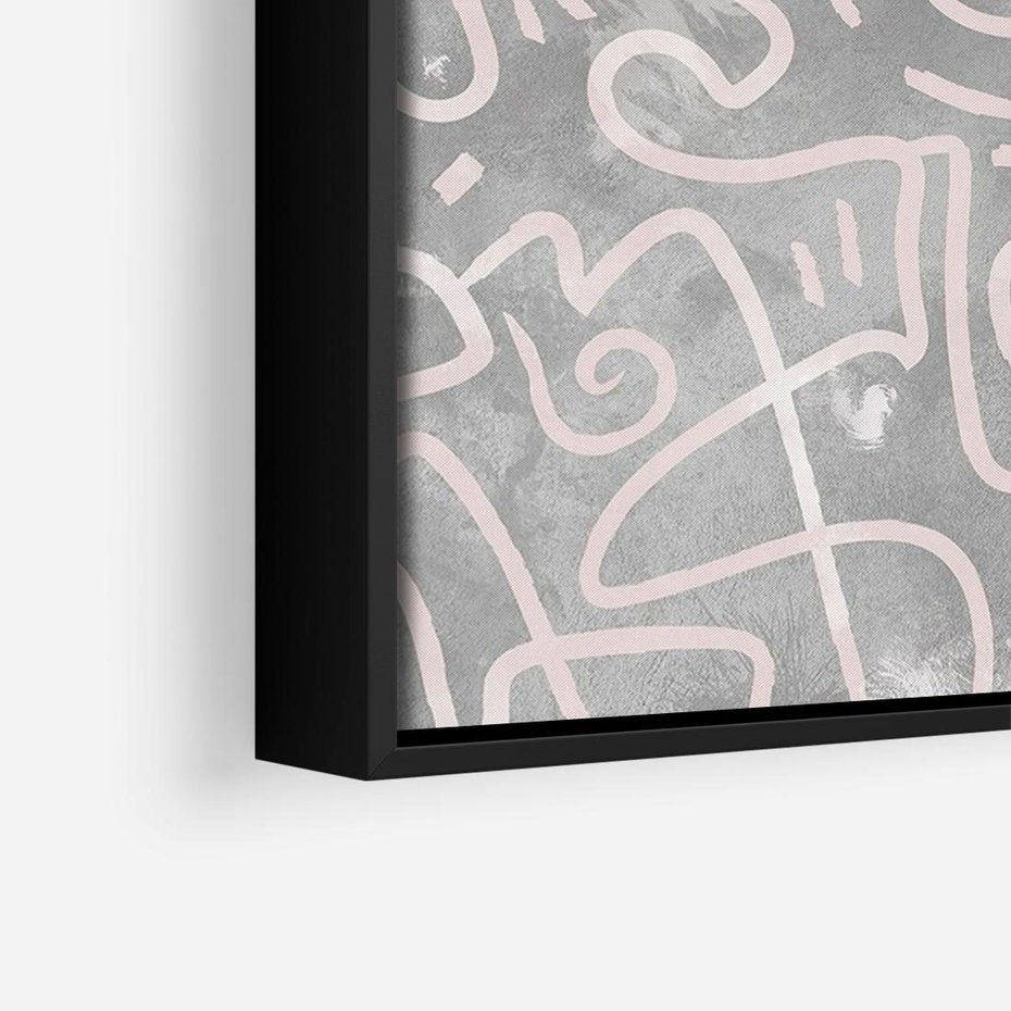 Obraz w ramie 100x70 - Sploty odblasków i zawirowań - abstrakcyjne rysunki, wzorek - rama czarna