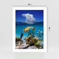 Plakat bez ramy 30x40 - Podwodna rafa koralowa: kolorowy oceanowy świat - rafa, koralowa