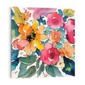 Obraz na płótnie 70x70 - Kwiatowy Impuls Kolorów - abstrakcyjne kolorowe kwiaty, szkic