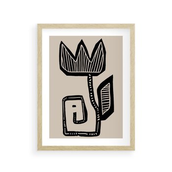 Plakat w ramie 30x40 - Migotliwa Symfonia Kwiatu - kwiat, nowoczesna grafika - rama drewno